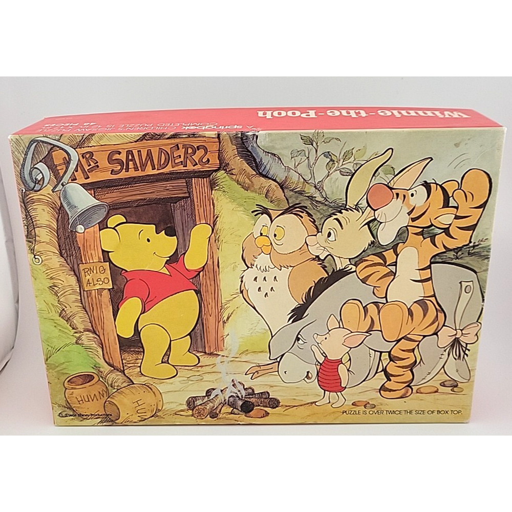 Vintage Disney Winnie The Pooh 48 Pc 12 x 17" Complete Springbok Jigsaw Puzzle